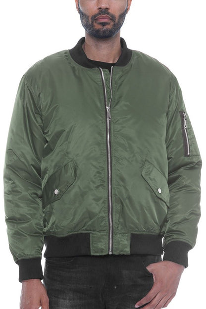 Weiv Mens Solid Padded Bomber Jacket