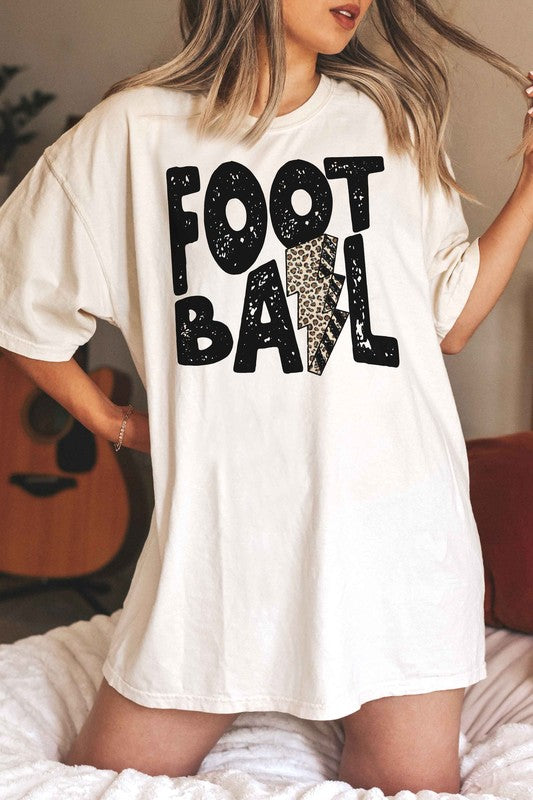 LEOPARD LIGHTNING FOOTBALL Graphic Tee