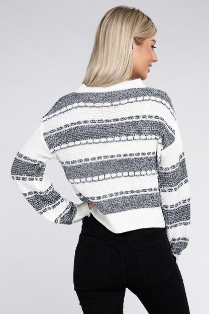 Two Tone Drop Shoulder Sweater