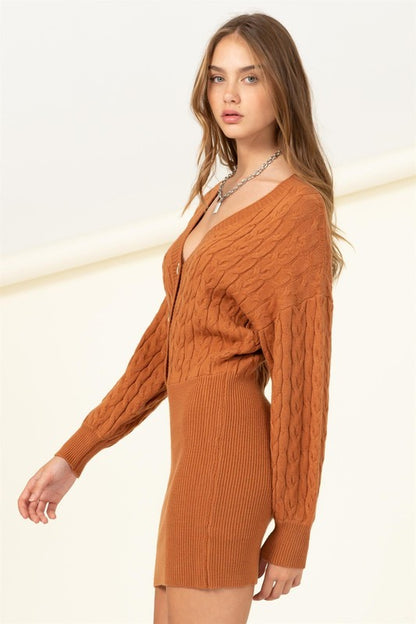 Choose Chic Cable-Knit Mini Dress