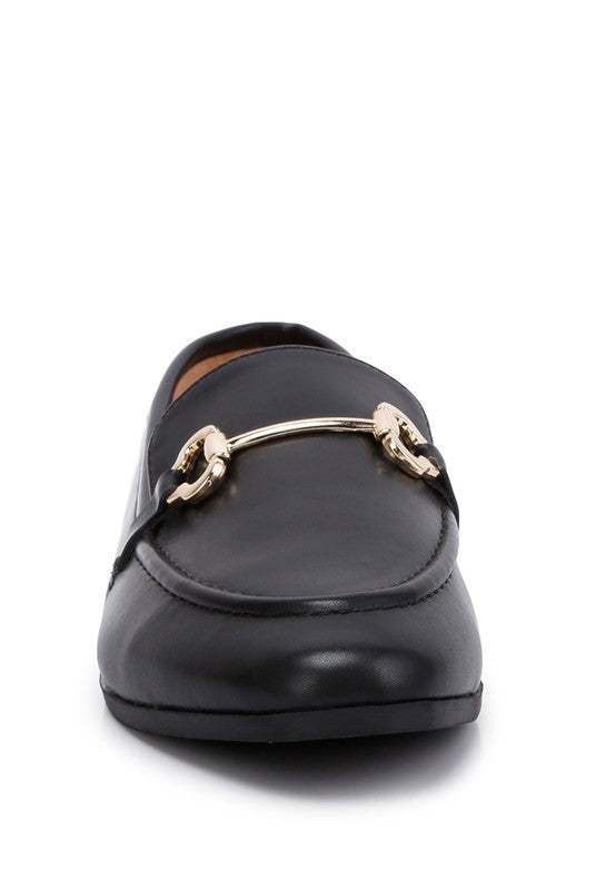 Talula Horsebit Embellished Faux Leather Loafers