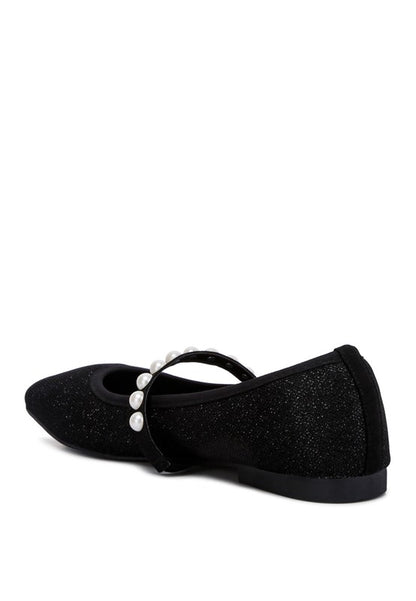 Sassie Pearl Embellished Ballerina Flats