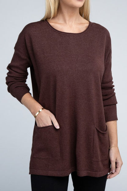 Viscose Front Pockets Sweater