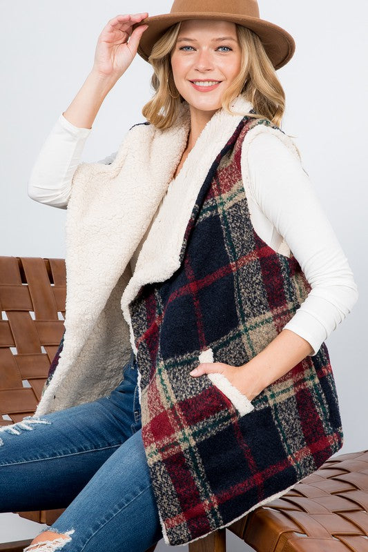 WARM PLAID VEST