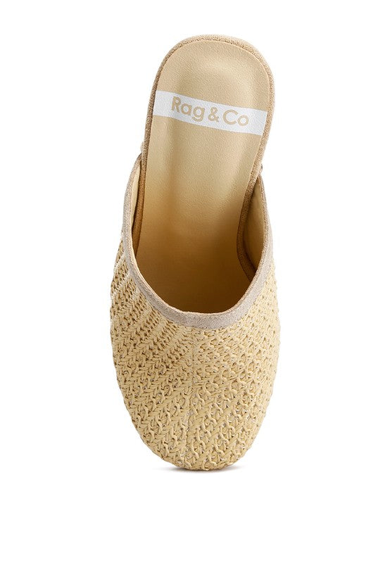 Jeydena Raffia Platform Clogs