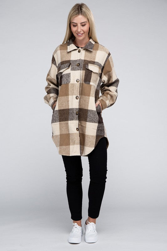 Multi Plaid Long Shacket