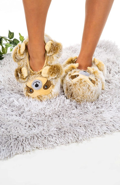 Sloth Hugs - Womens Fluffy House Slippers Shoes