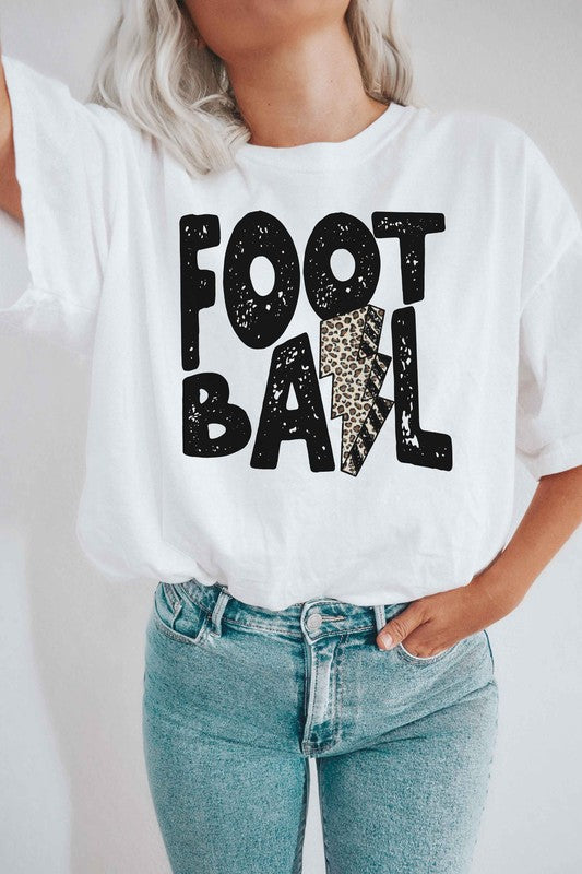 LEOPARD LIGHTNING FOOTBALL Graphic Tee