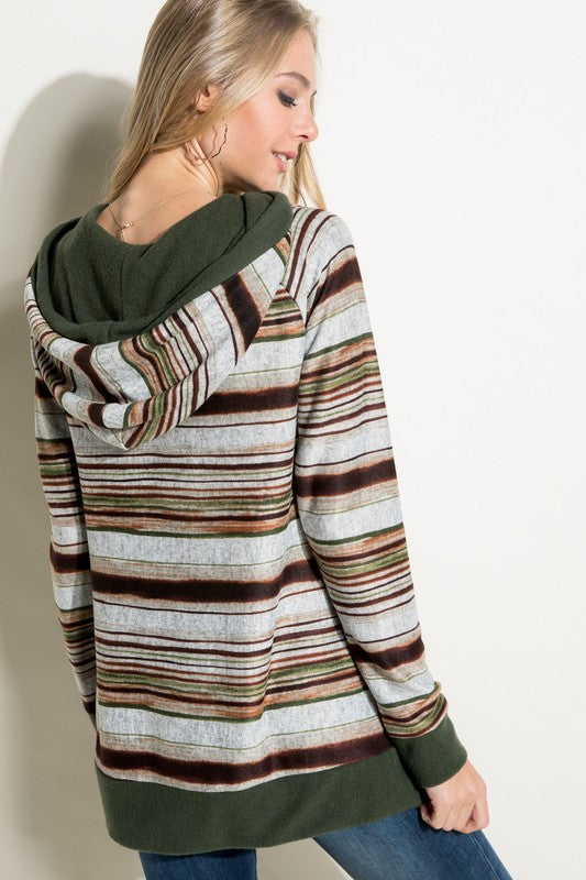 COZY MULTI STRIPE SWEATSHIRT