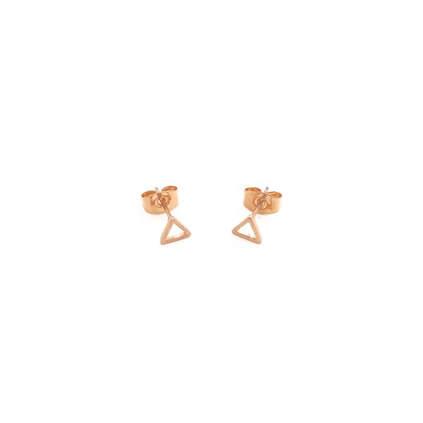 Outline Triangle Studs (Rose Gold, Studs)