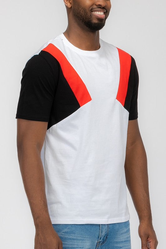 Weiv Mens Color Block Short Sleeve Tshirt