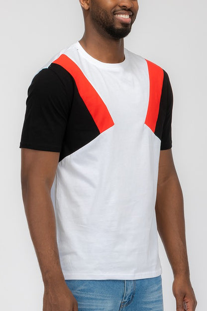 Weiv Mens Color Block Short Sleeve Tshirt