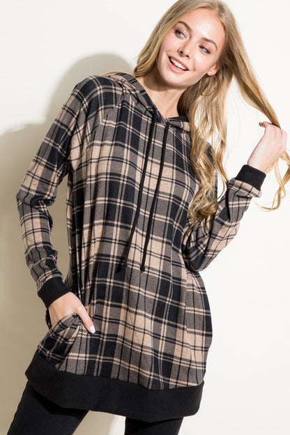 PLAID MIXED SWEATSHIRT