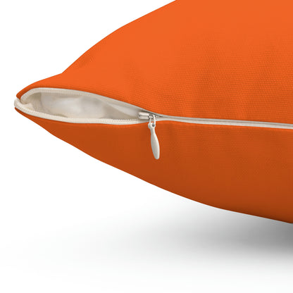 Spun Polyester Square Pillow Case "Mom Flowers on Orange”
