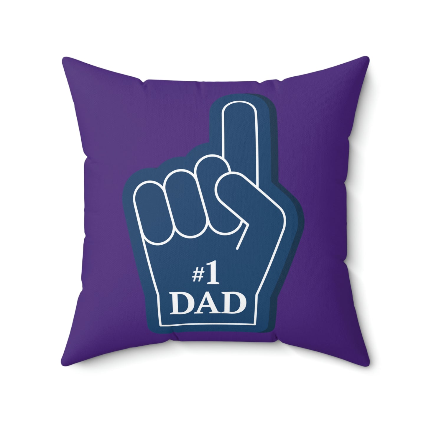 Spun Polyester Square Pillow Case "Number One Dad on Purple”
