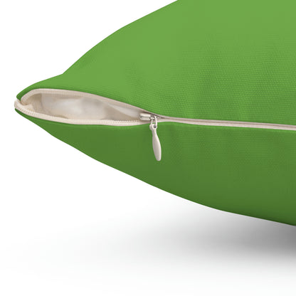 Spun Polyester Square Pillow Case “Knowledge Powered by Google on Green”