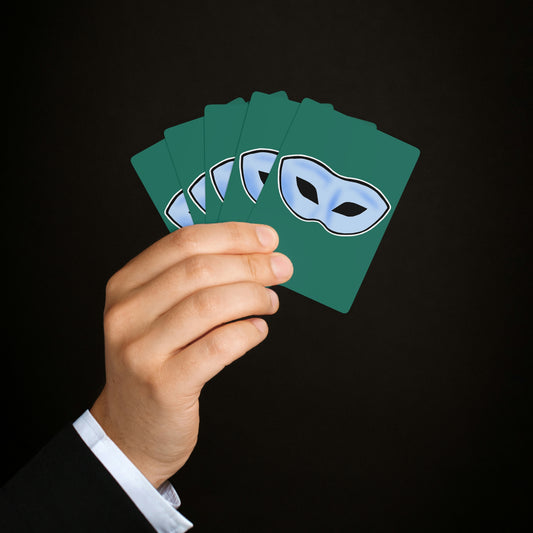 Custom Poker Cards “White Mask on Green”