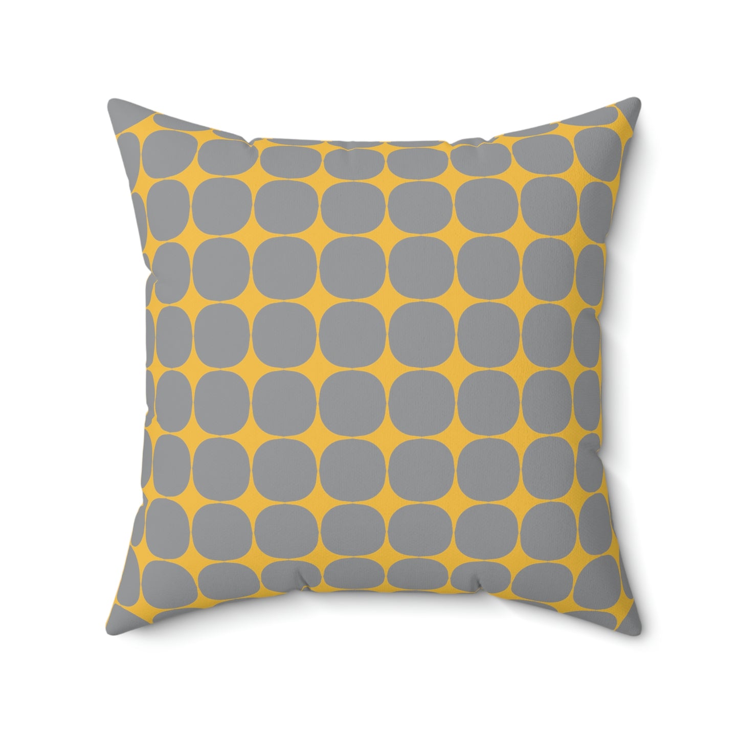 Spun Polyester Square Pillow Case “Rhombus Star on Gray”