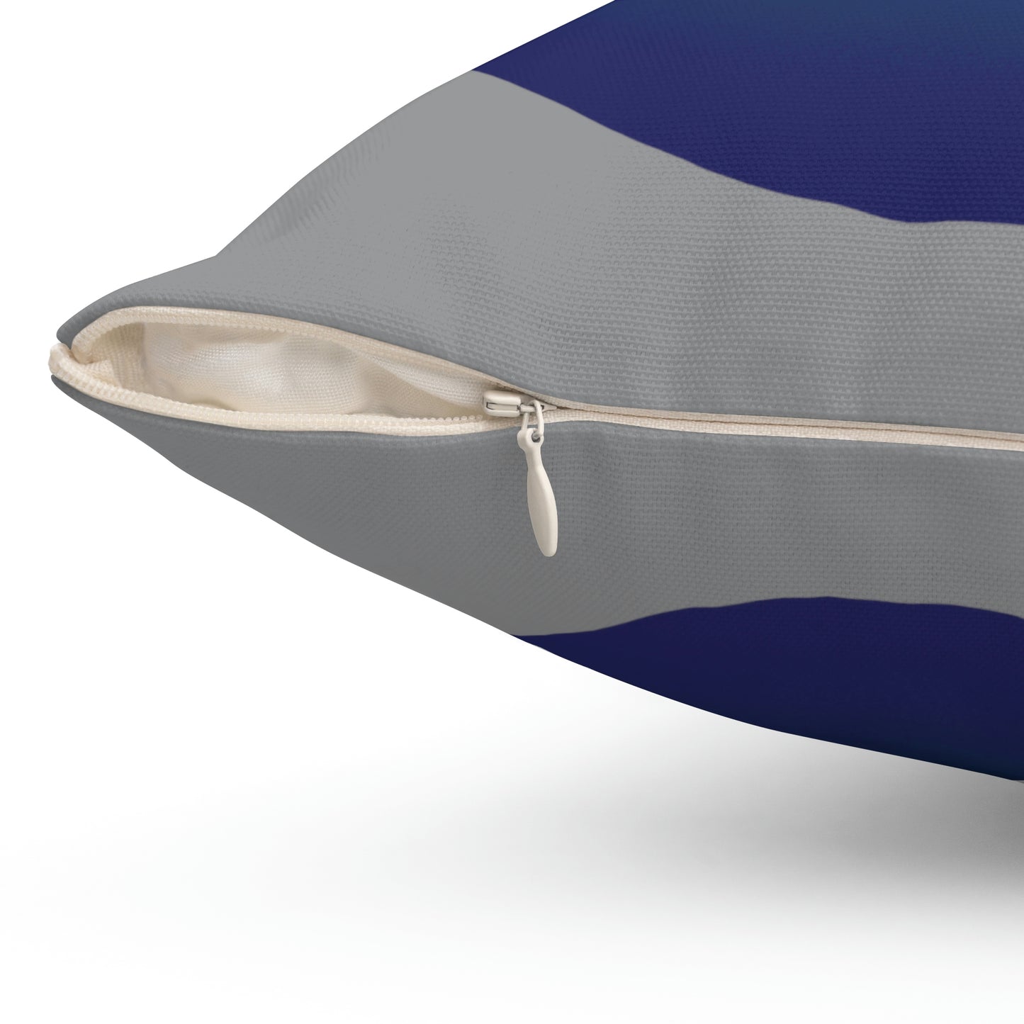 Spun Polyester Square Pillow Case ”Wave on Gray”