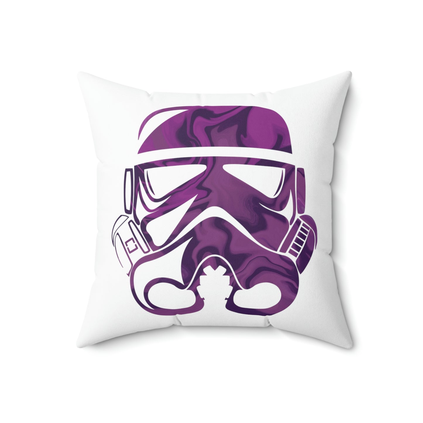 Spun Polyester Square Pillow Case ”Storm Trooper 4 on White”