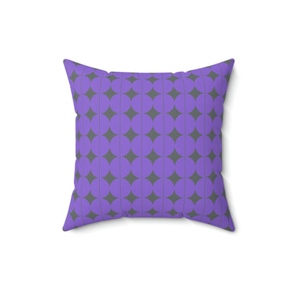 Spun Polyester Square Pillow Case "Purple Semicircle on Dark Gray”