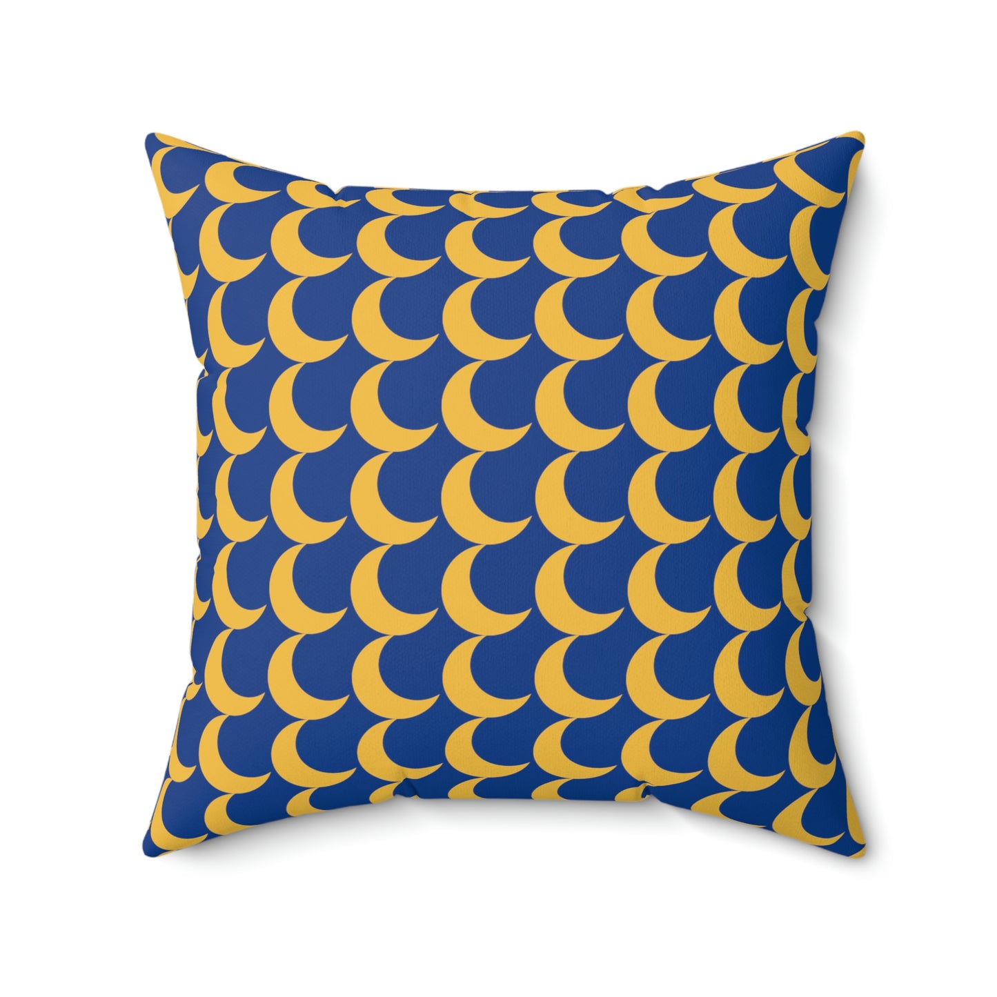 Spun Polyester Square Pillow Case “Crescent Moon on Dark Blue”