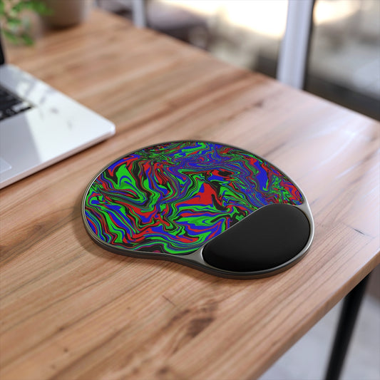 Mouse Pad With Wrist Rest  "Psycho Fluid"