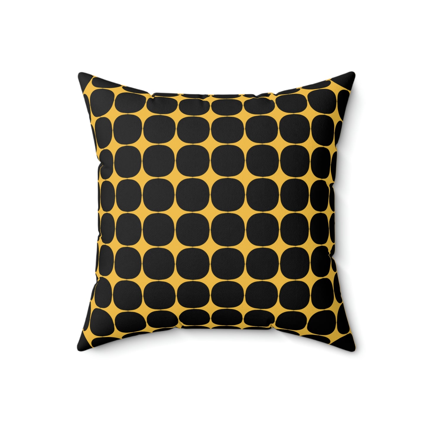 Spun Polyester Square Pillow Case “Rhombus Star on Black”