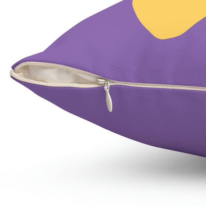Spun Polyester Square Pillow Case “Limoncello on Light Purple”