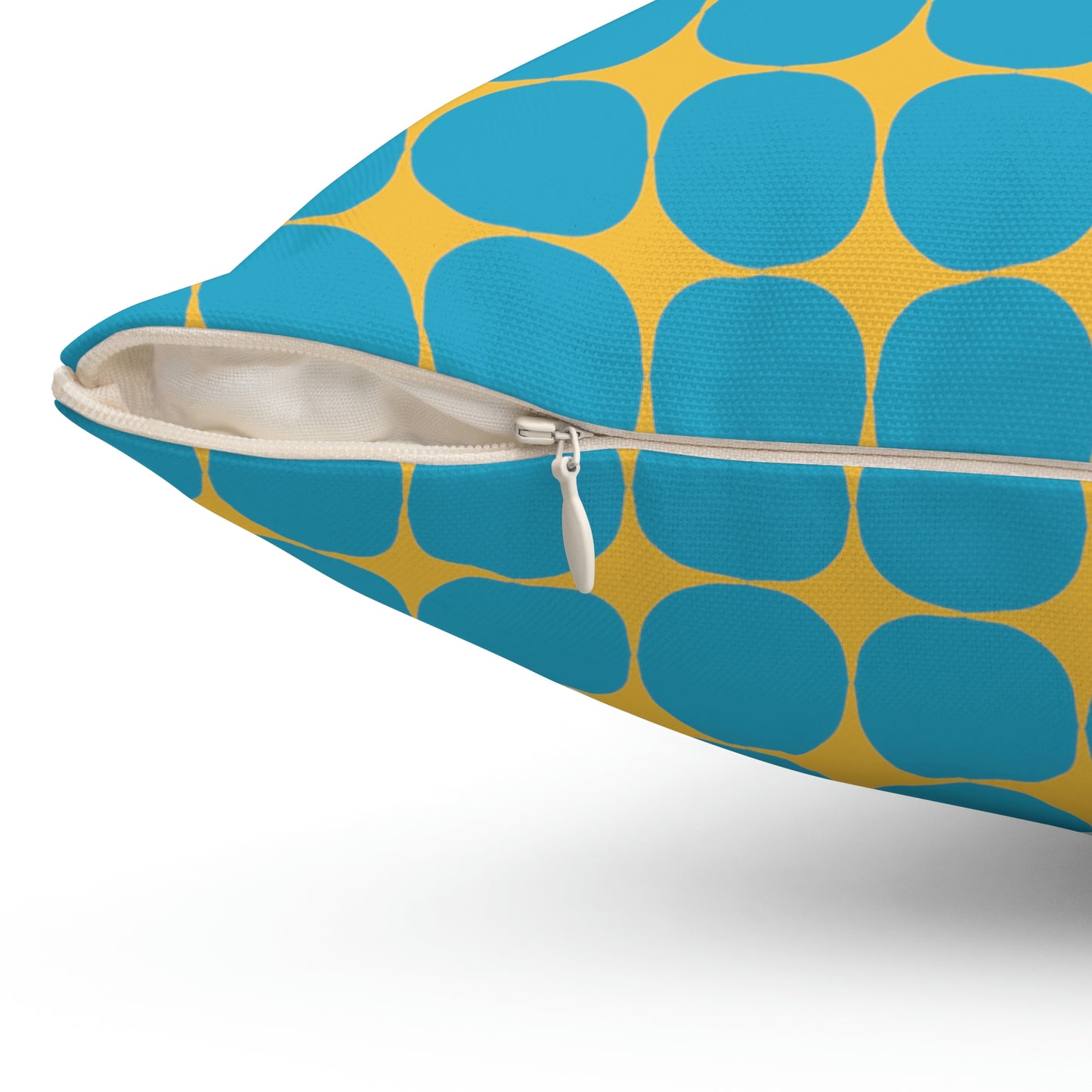 Spun Polyester Square Pillow Case “Rhombus Star on Turquoise”