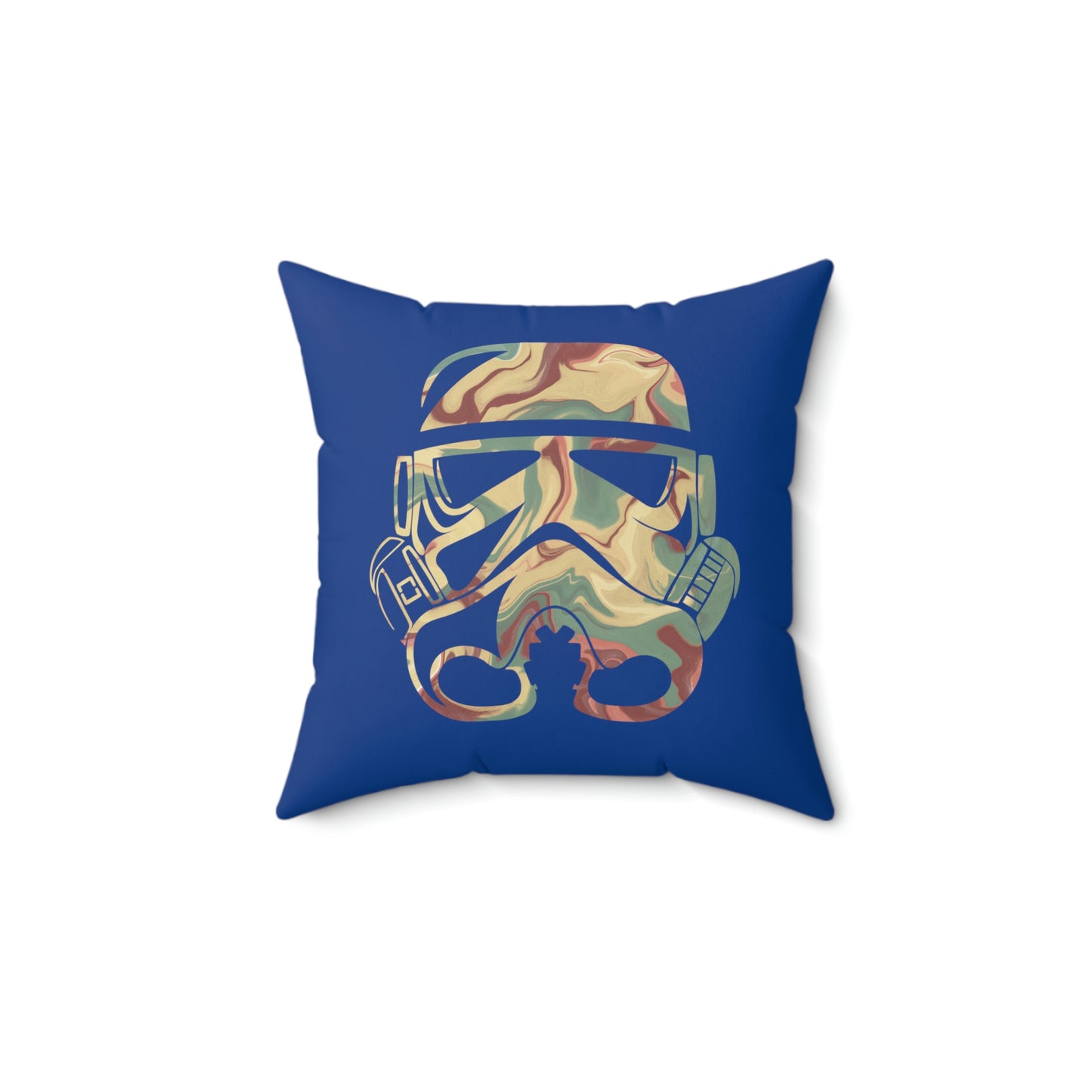 Spun Polyester Square Pillow Case ”Storm Trooper 7 on Dark Blue”