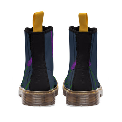Men's Canvas Boots  "Lavender Blooms at Night"