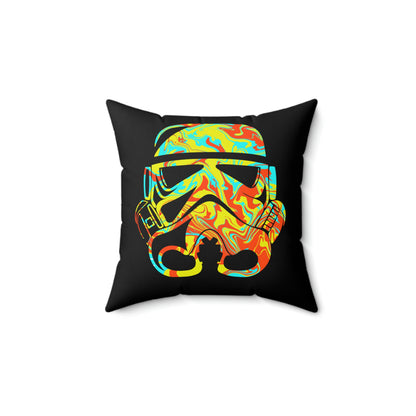 Spun Polyester Square Pillow Case ”Storm Trooper 2 on Black”