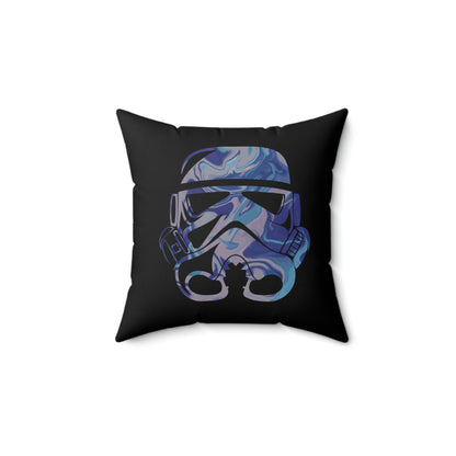 Spun Polyester Square Pillow Case ”Storm Trooper 8 on Black”