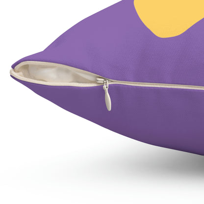 Spun Polyester Square Pillow Case “Limoncello on Light Purple”