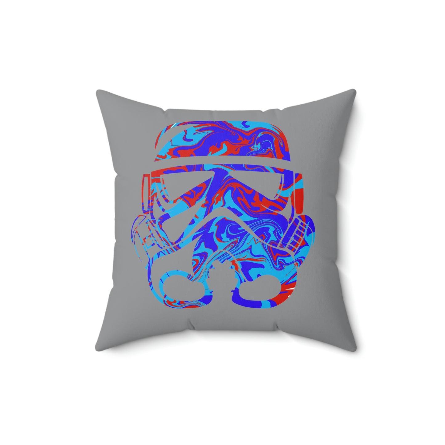 Spun Polyester Square Pillow Case ”Storm Trooper 1 on Gray”