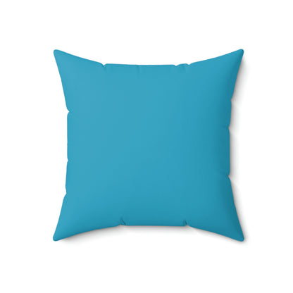 Spun Polyester Square Pillow Case "Dad Level Unlocked on Turquoise”