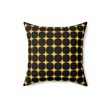 Spun Polyester Square Pillow Case “Rhombus Star on Black”