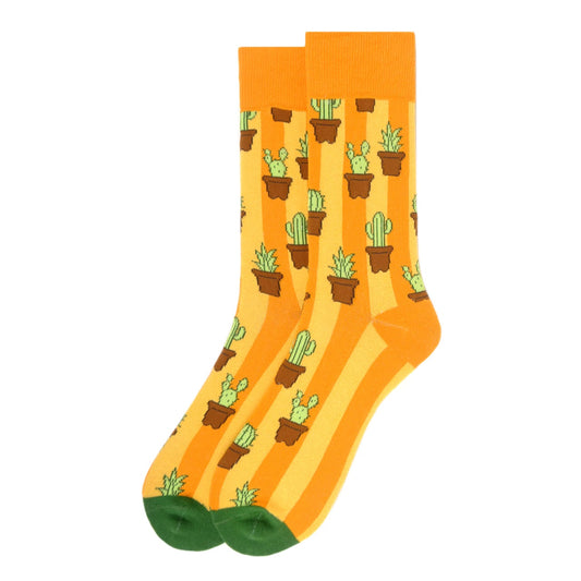 MashasCorner.com   Men's Cactus Novelty Socks  Add some fun to your outfit with our Novelty Socks. These socks are perfect for when you have to maintain being a professional but still have that burning desire to be fun & silly! These socks are super soft & comfy.  70% Cotton, 25% Polyester, 5% spandex Sock size: 10-13 Shoe size: 6-12.5 Machine wash, tumble dry low Imported