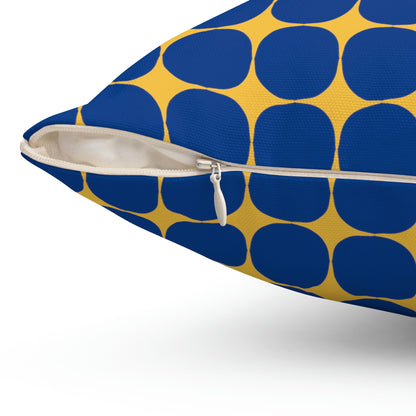 Spun Polyester Square Pillow Case “Rhombus Star on Dark Blue”