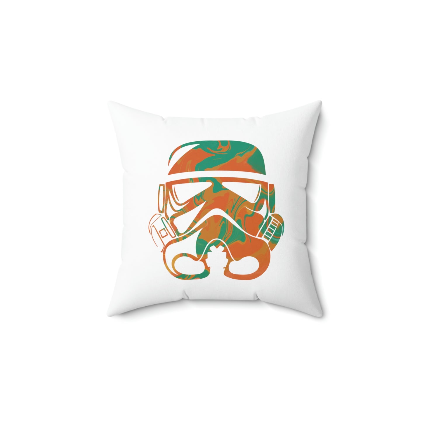 Spun Polyester Square Pillow Case ”Storm Trooper 10 on White”