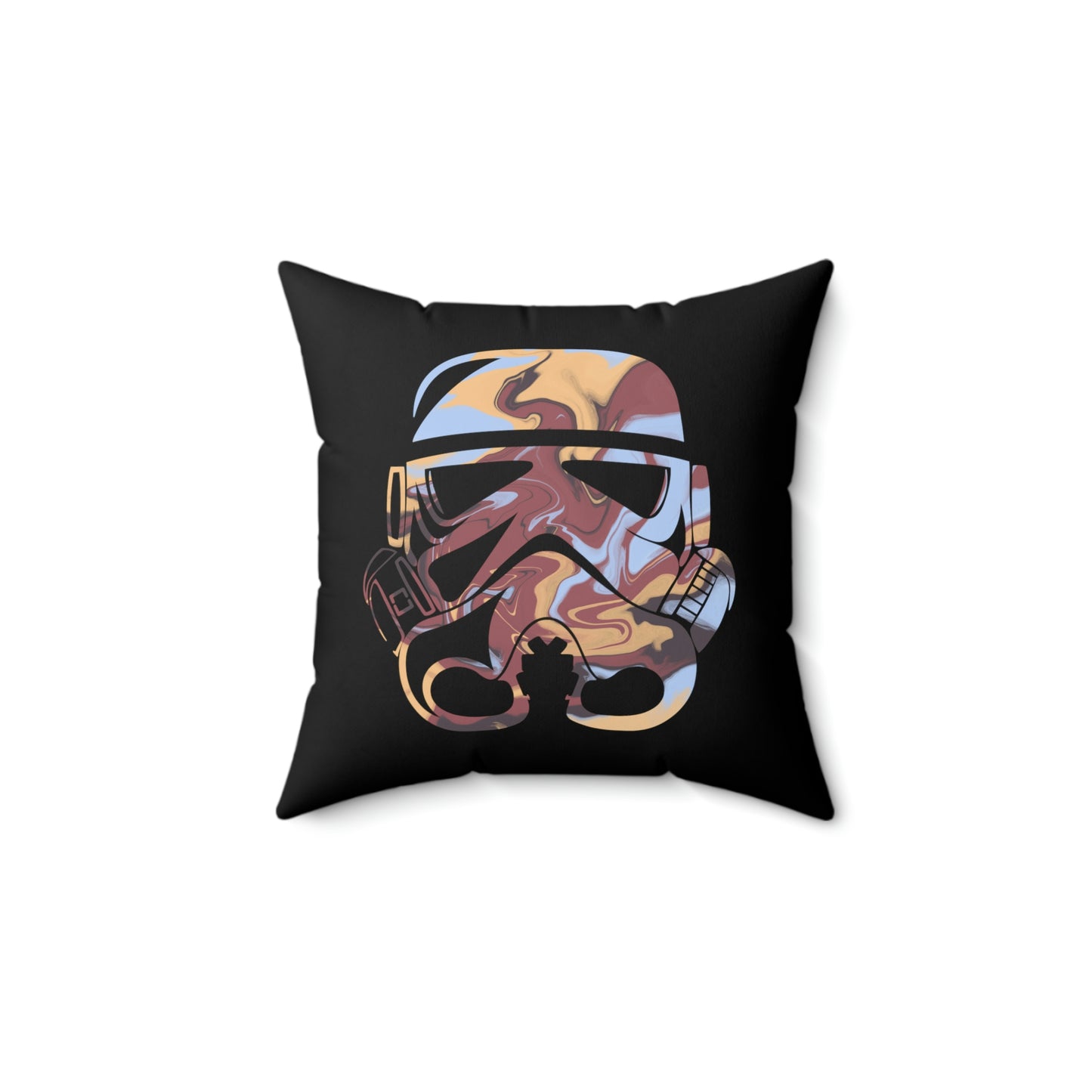 Spun Polyester Square Pillow Case ”Storm Trooper 11 on Black”