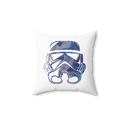 Spun Polyester Square Pillow Case ”Storm Trooper 8 on White”
