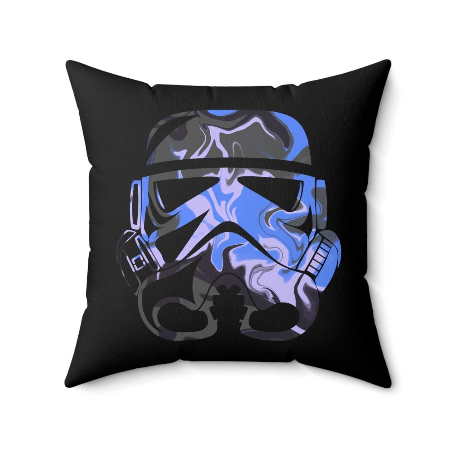 Spun Polyester Square Pillow Case ”Storm Trooper 12 on Black”