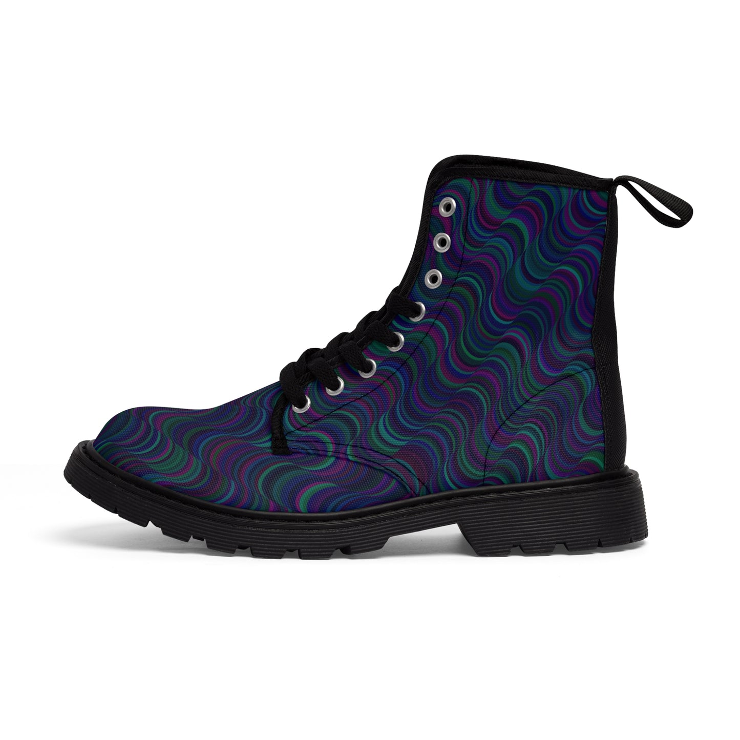 Women's Canvas Boots "Waves of Confusion"