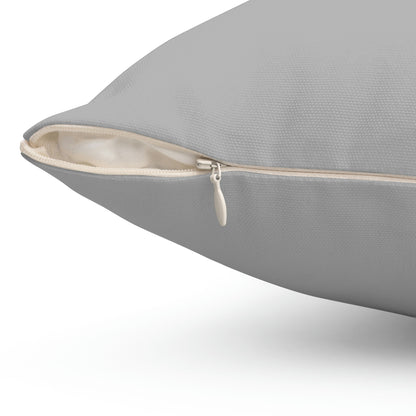 Spun Polyester Square Pillow Case “Moth White on Light Gray”