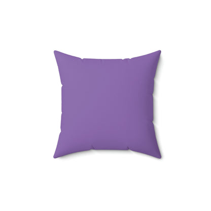Spun Polyester Square Pillow Case “Moth White on Light Purple”