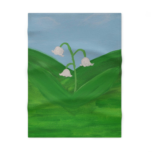 Soft Fleece Baby Blanket  "Lily of the Valley"