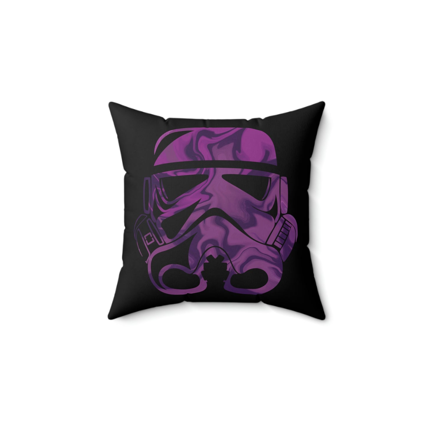 Spun Polyester Square Pillow Case ”Storm Trooper 4 on Black”