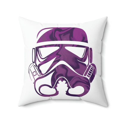 Spun Polyester Square Pillow Case ”Storm Trooper 4 on White”